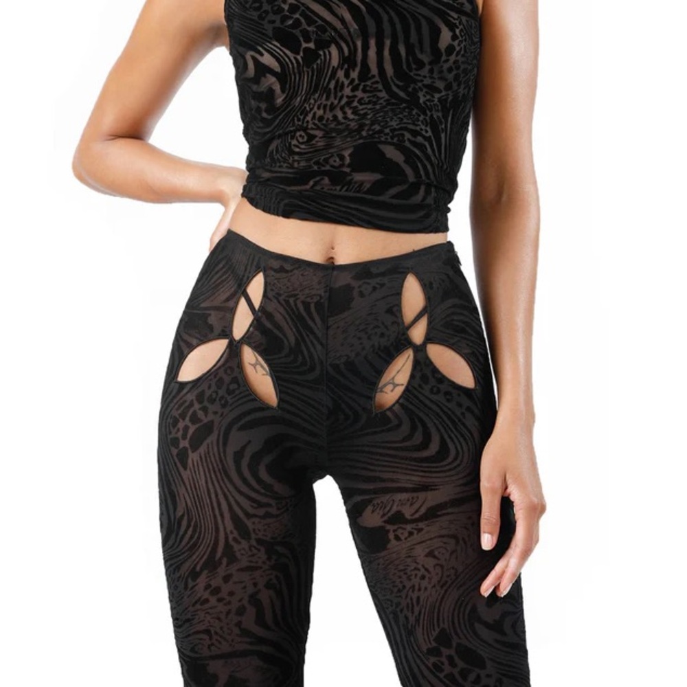I.AM.GIA Black Sheer Pants - Picture 2 of 5